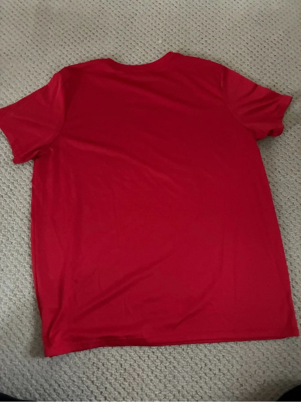 Nike Red Short Sleeve Crew Tee with White Swoosh